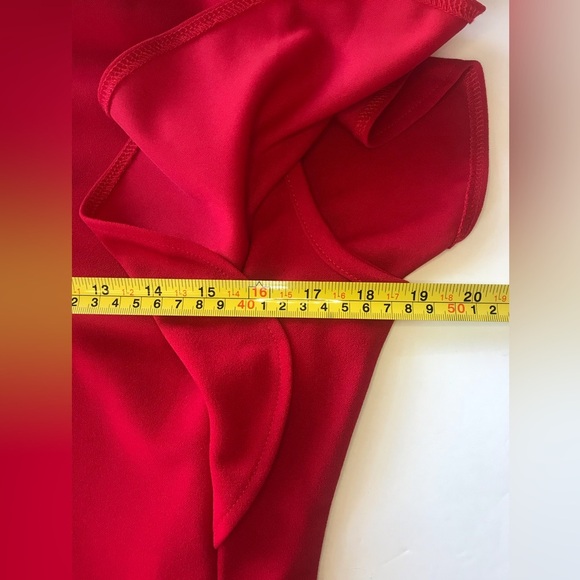 NWT Women’s Ruffle Sleeve Red Mermaid Dress - Picture 10 of 11
